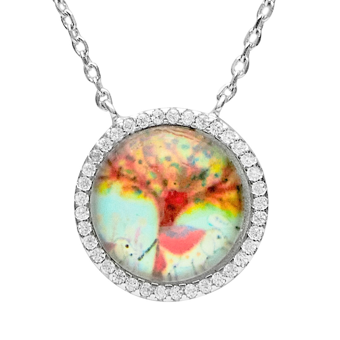 Tree of Life Glass Dome necklace