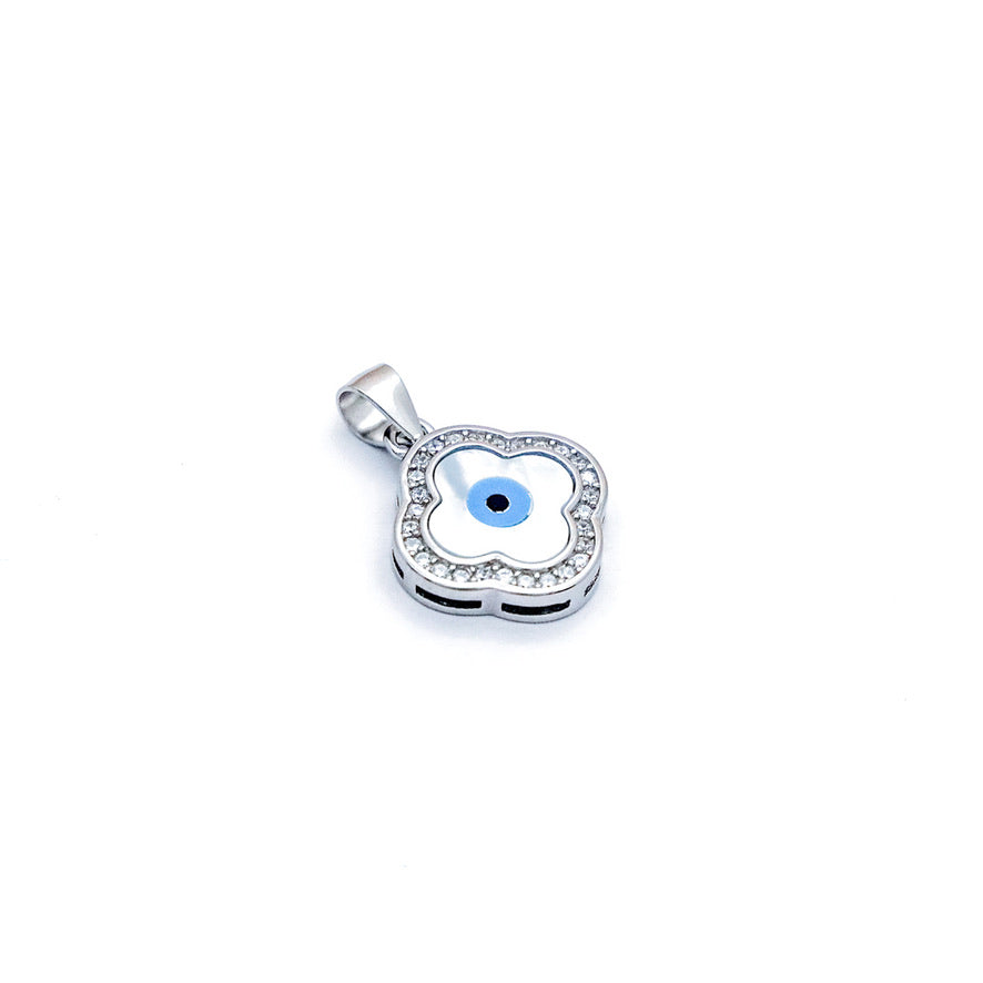 Silver Evil Eye Pendant with MOP