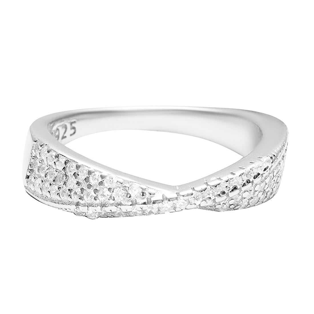 Silver Criss Cross Ring / X Ring