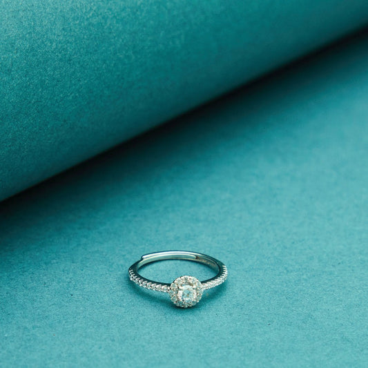 Silver Shimmering Adjustable Ring
