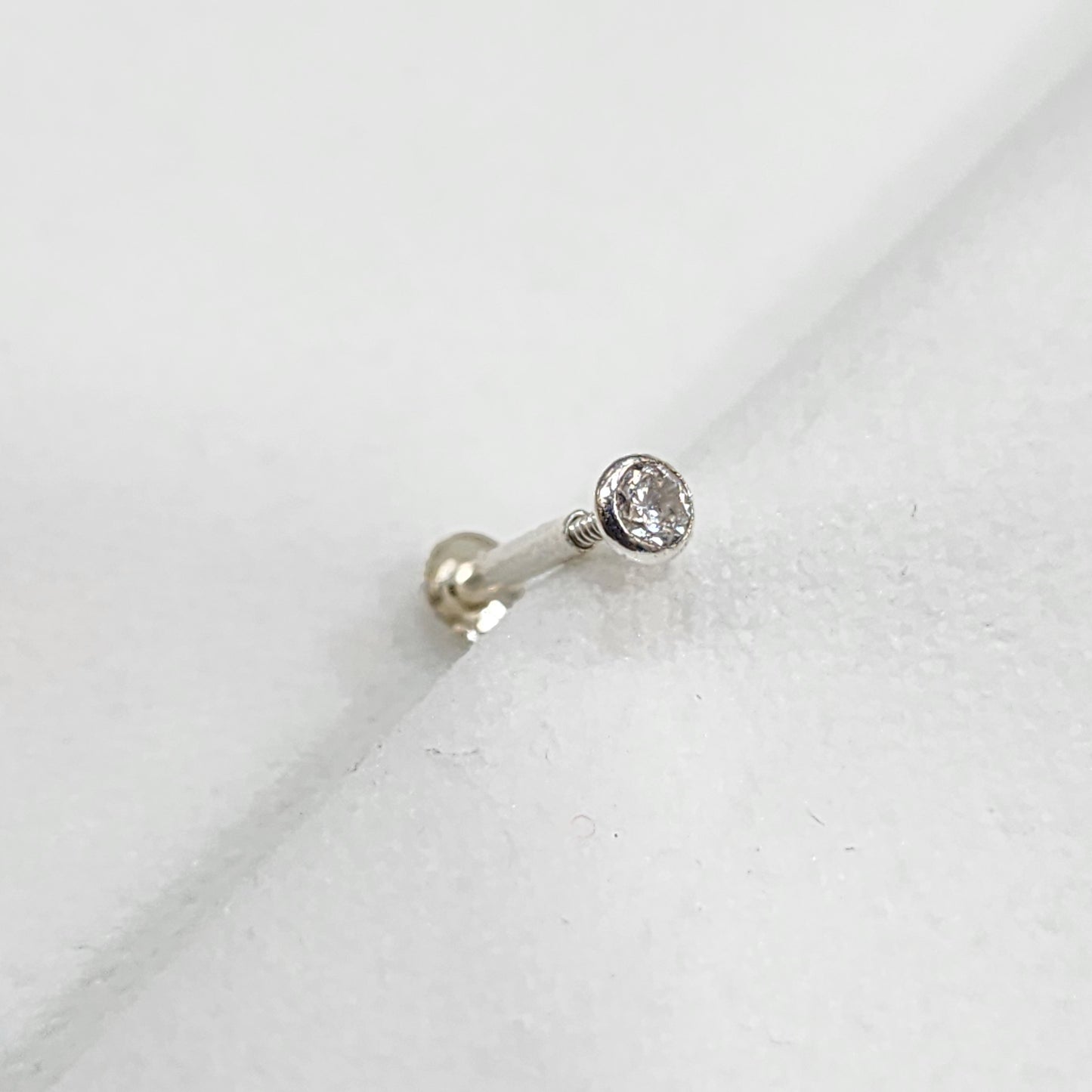 Sterling Silver  Solitaire Nose Pin