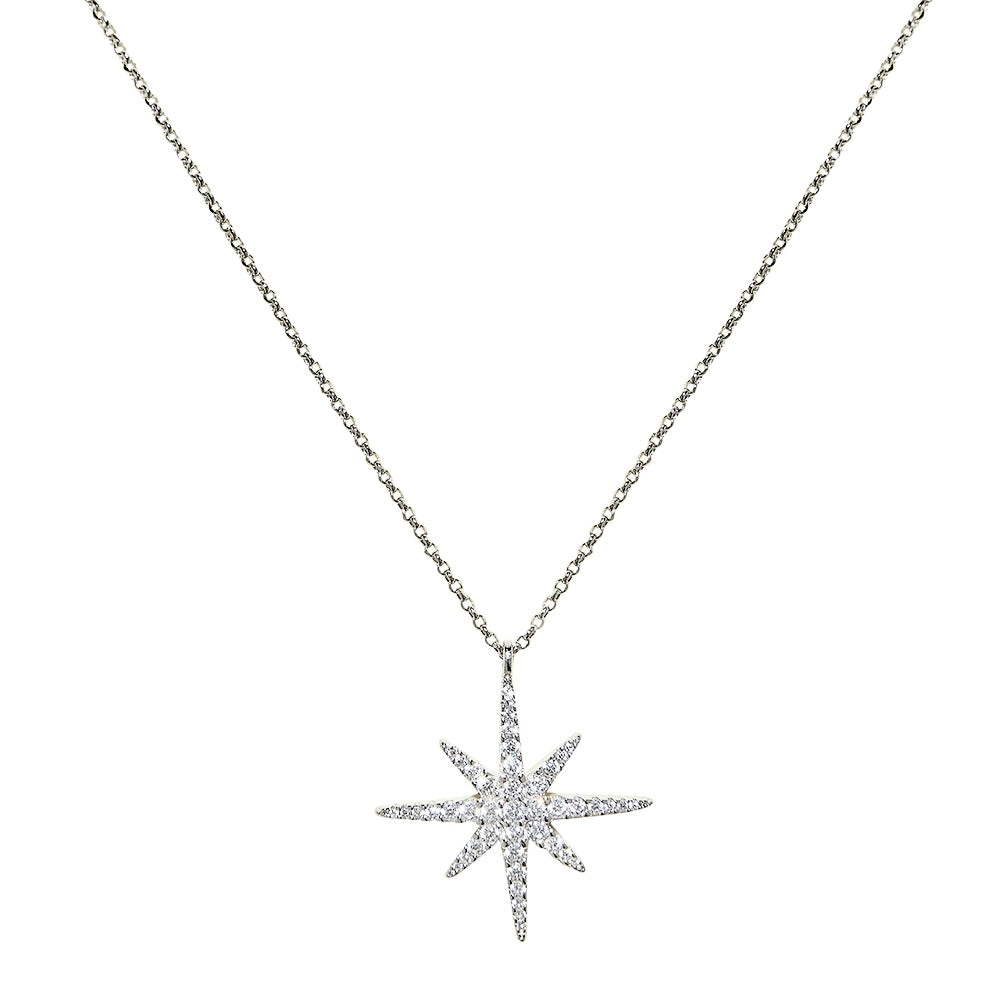 Silver Zircon North Star Necklace