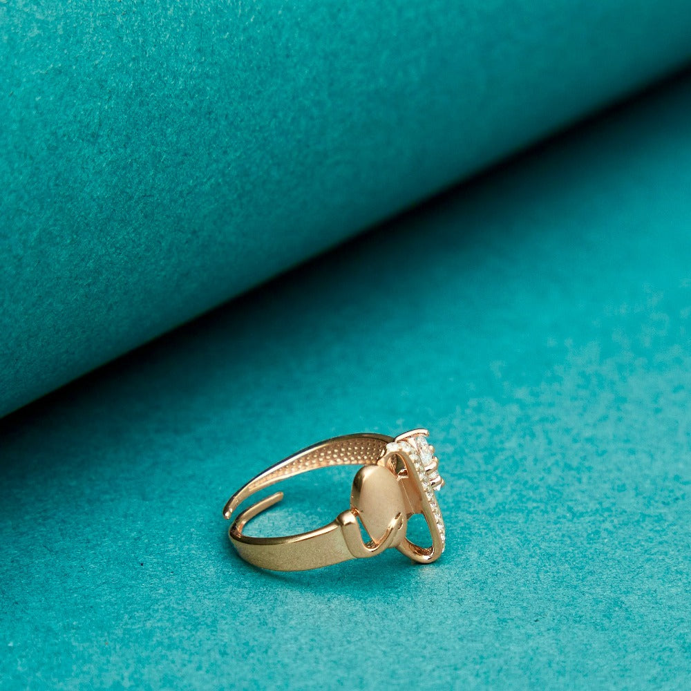 Rose Gold Eccentric Layered Adjustable Ring