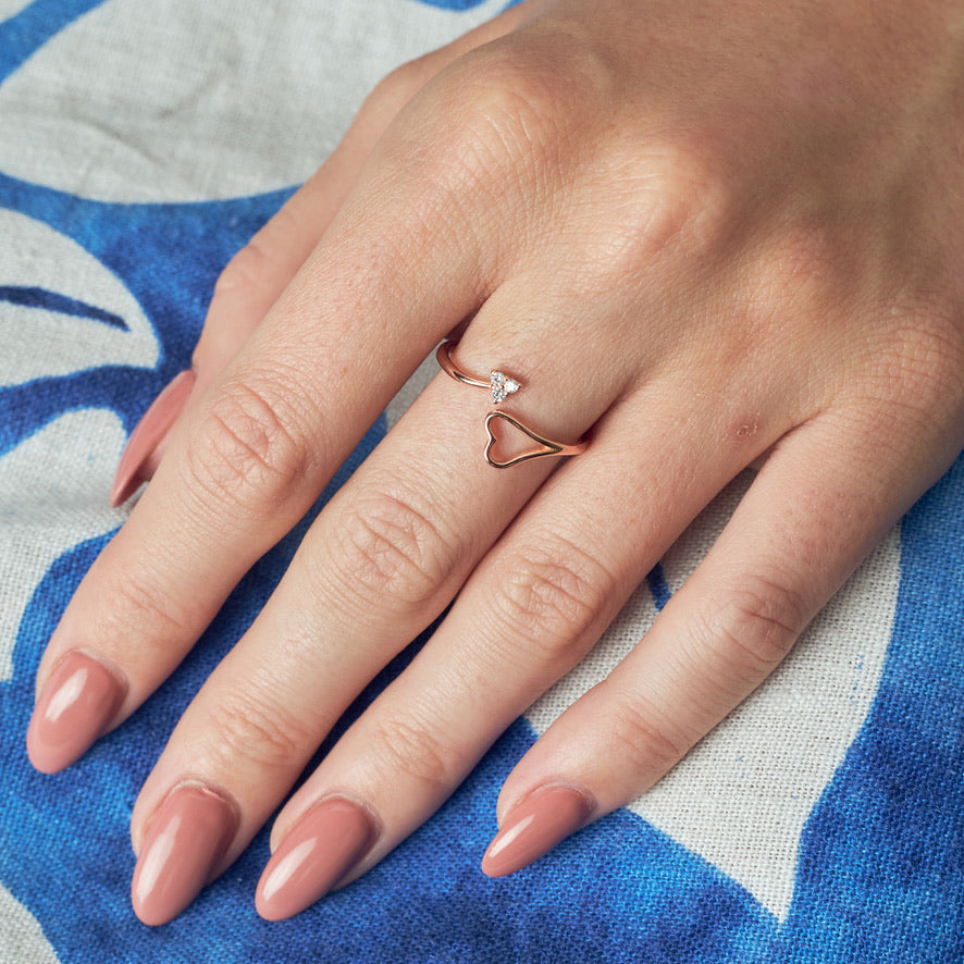 Rose Gold Sweetheart Serenity Ring