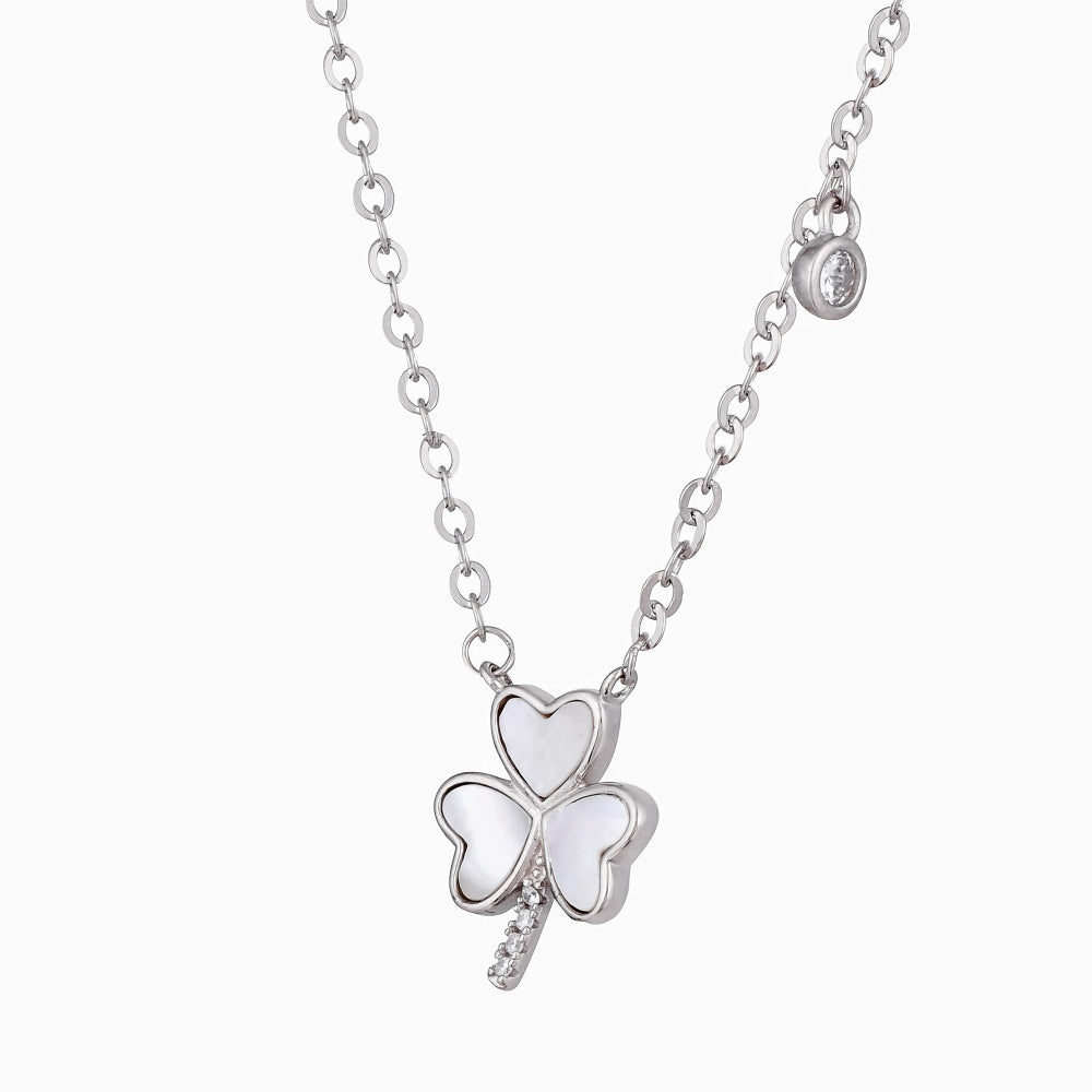 Silver 3 Leaf Clover Necklace