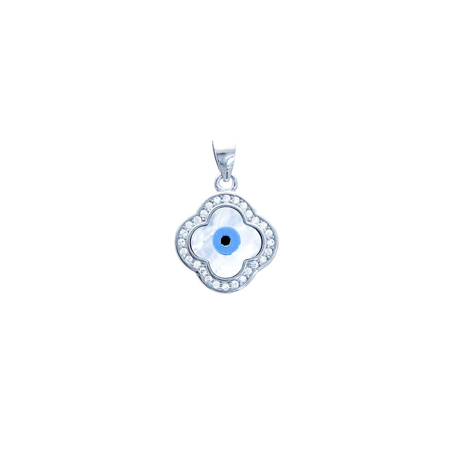 Silver Evil Eye Pendant with MOP