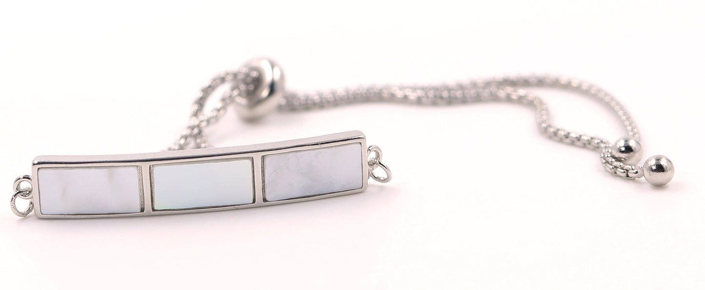 Silver MOP Rectangular Bracelet
