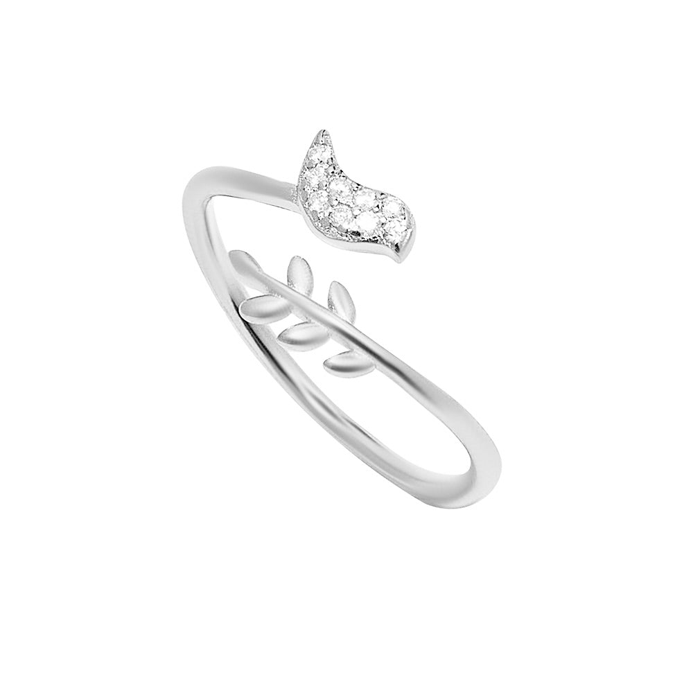 Silver Dove Adorance Leaf Ring
