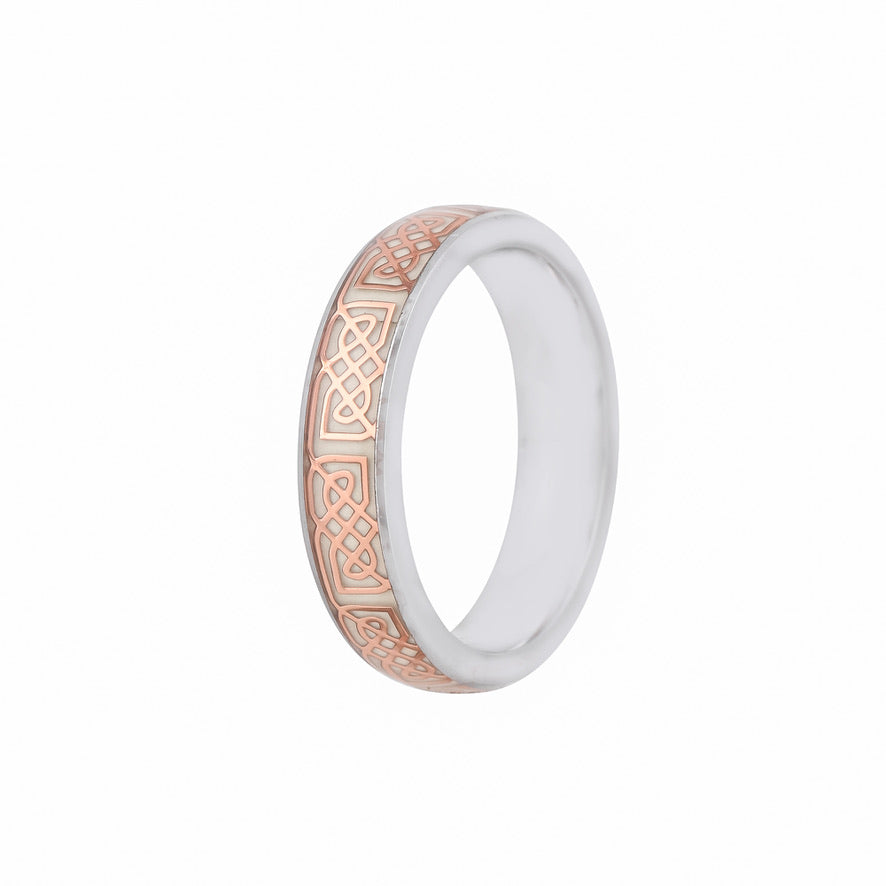 Silver Rose Gold Band