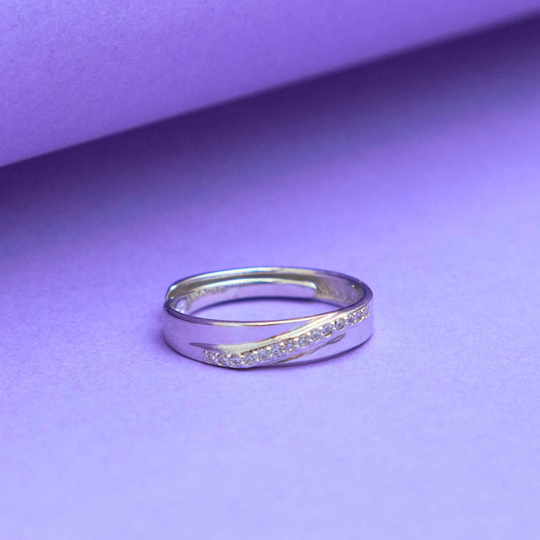Silver Dazzling Zircon Adjustable Ring