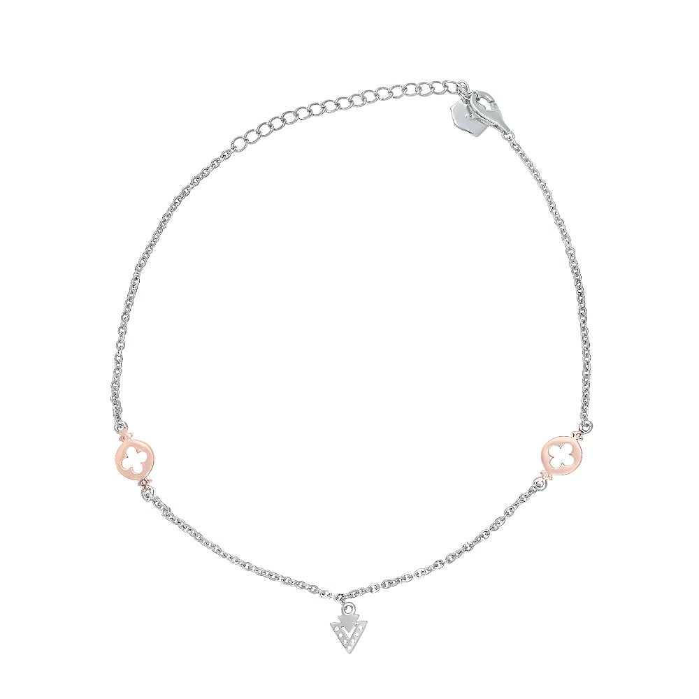 Silver Geometric Adornments Anklet