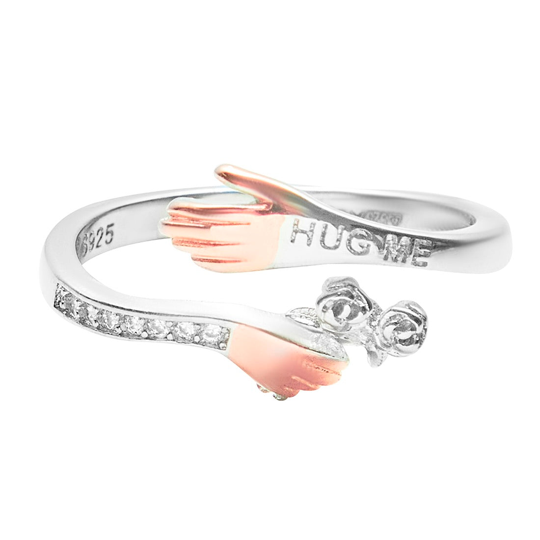 Silver and Rose Gold Hug Me Close Ring
