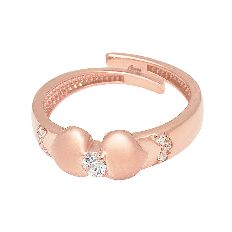 Rose Gold Wrapped hearts Ring