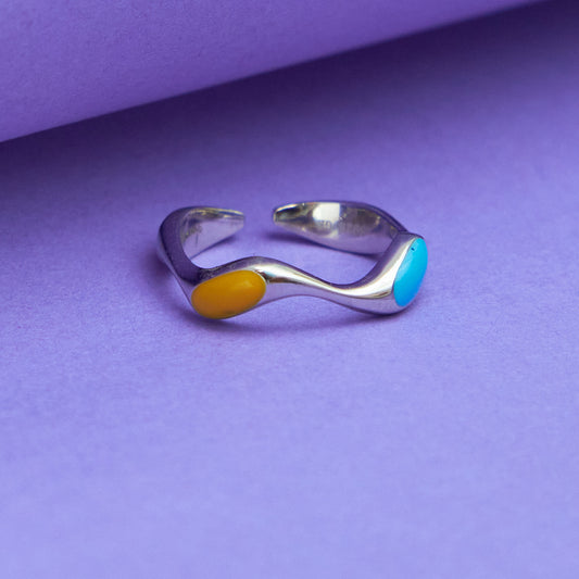 Multicoloured Enamel Sway Ring