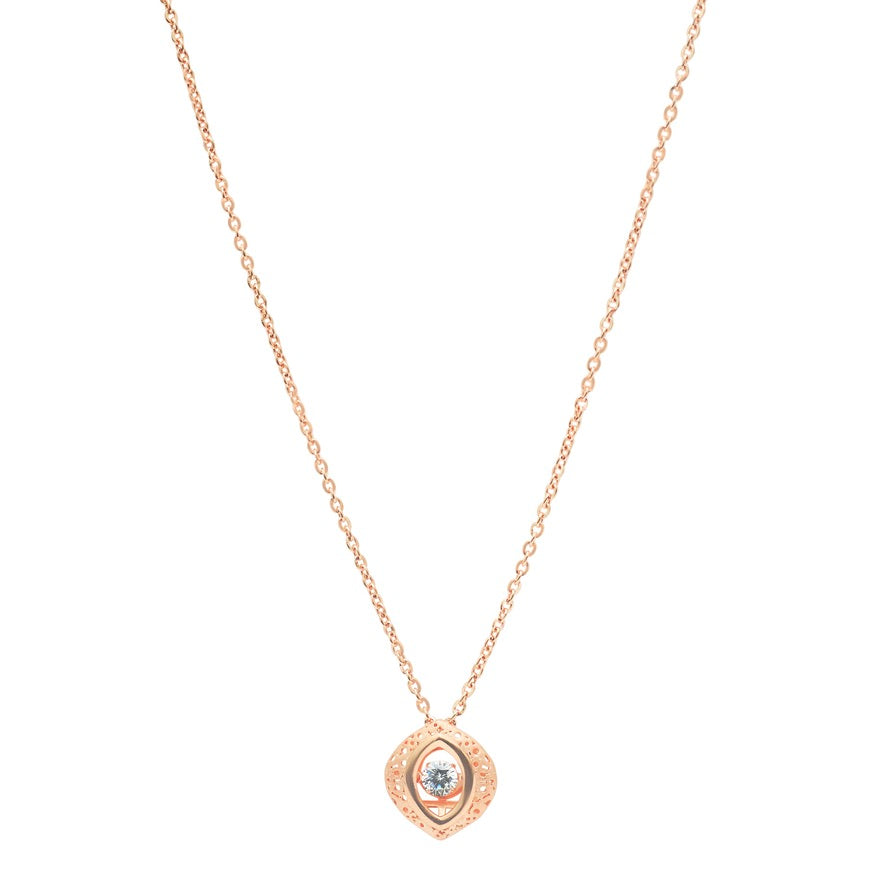 Rose Gold Dancing Diamond shell Necklace