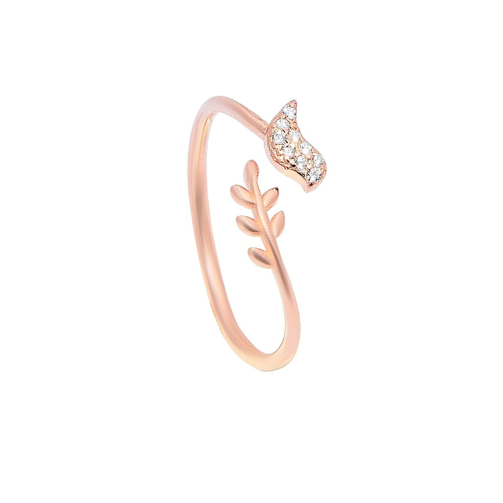 Rose Gold Dove Adorance Leaf Ring