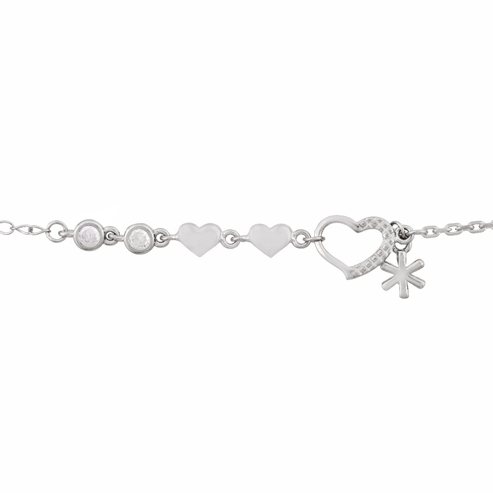 Silver Tiny Heart Anklet