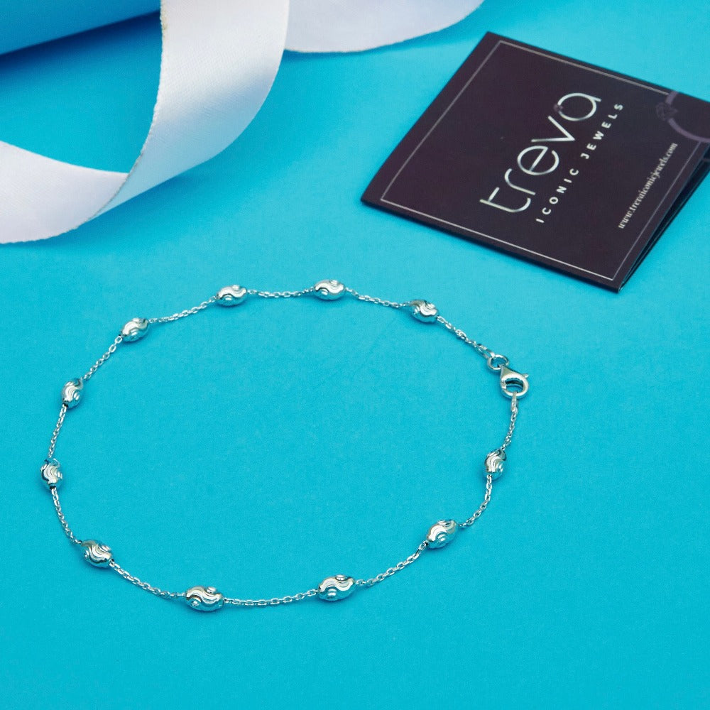 Silver Beads Anklet