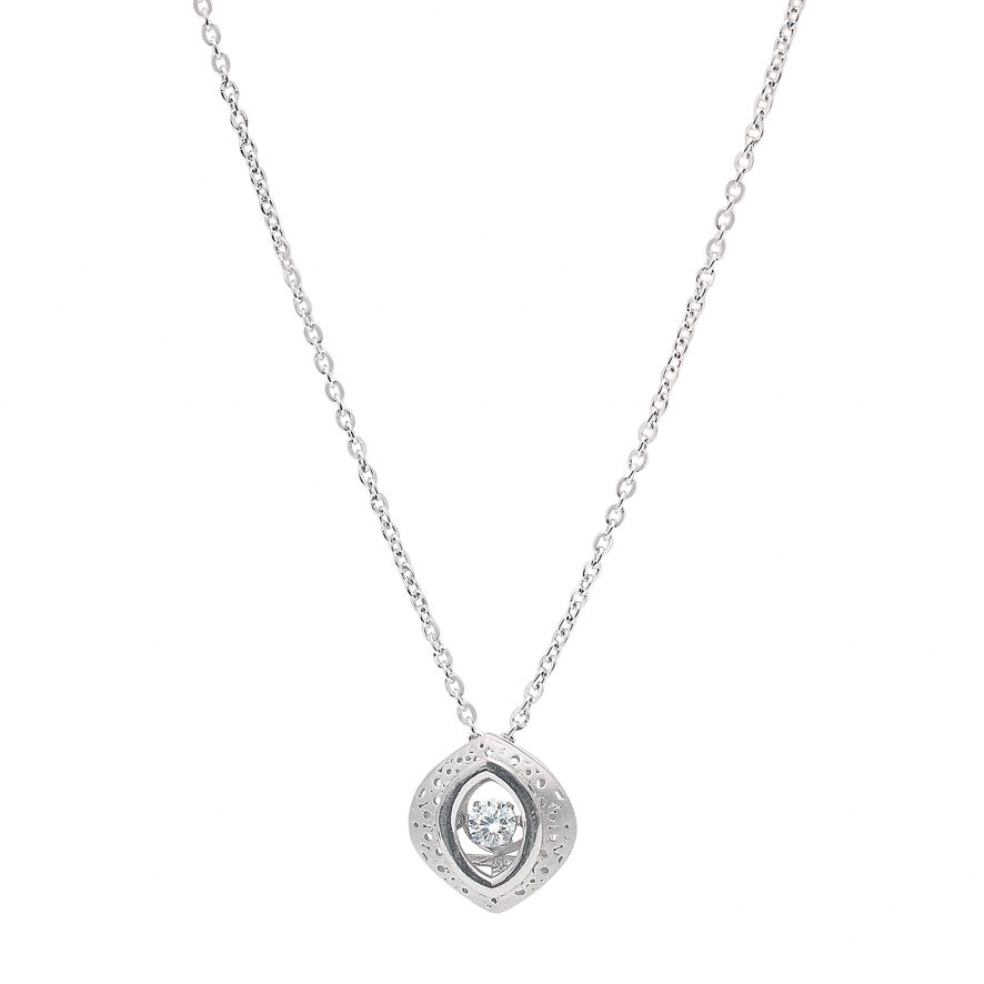 Silver Dancing Diamond shell Necklace