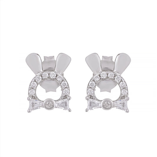 Silver Bunny Stud Earrings
