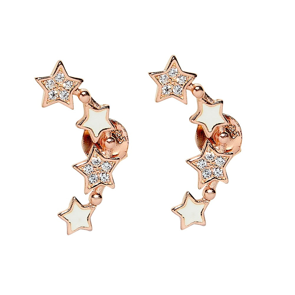 Rose Gold Four-Stars Zircon Studs