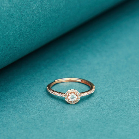 Rose Gold Shimmering Adjustable Ring