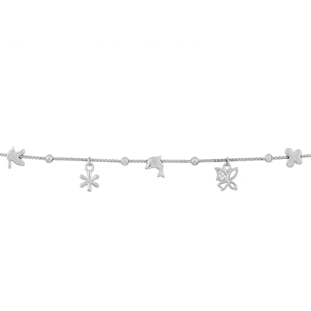 Silver Star Charms Anklet